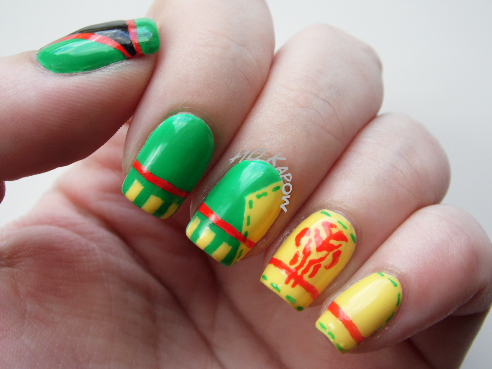 Queen of the Dance Hall... | Rasta nails, Fruit nail art, Jamaica nails