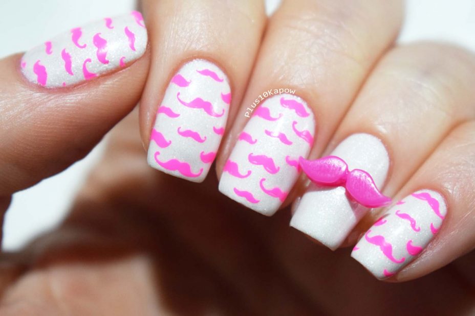 Pink Moustache Charm Charlie's Nail Art