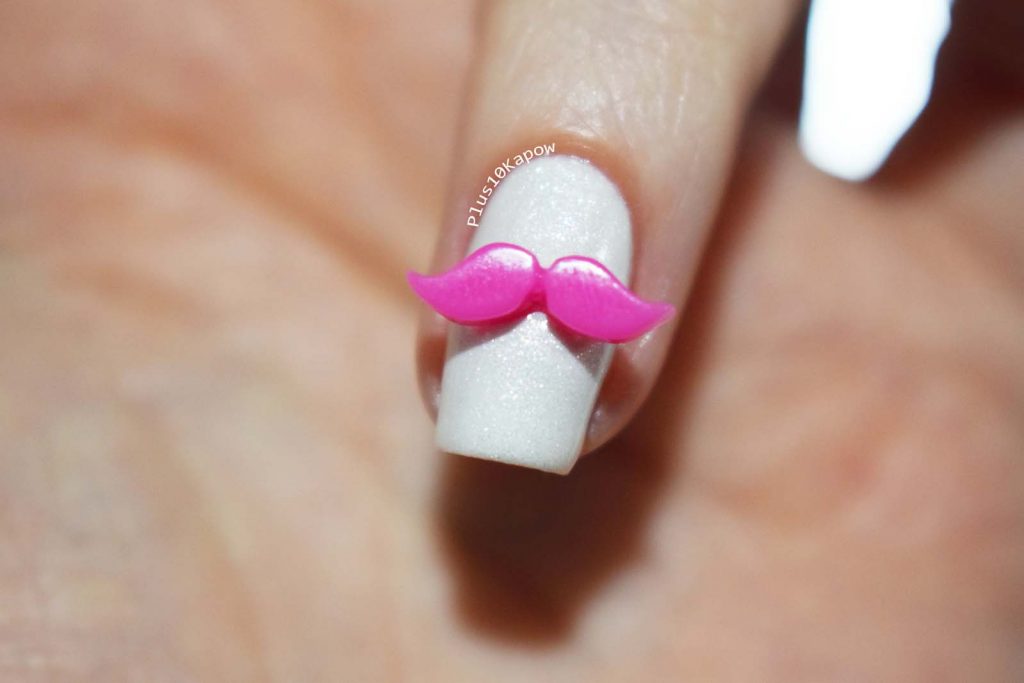 Pink Moustache Charm Charlie's Nail Art