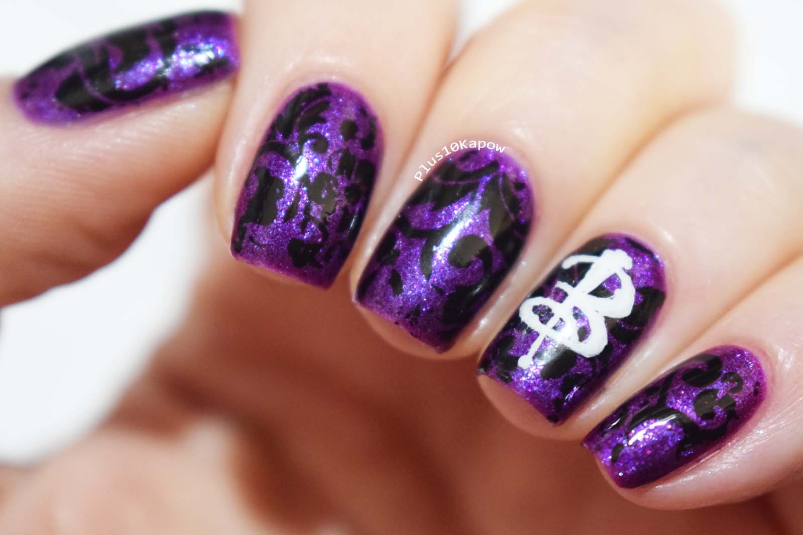 Buffy nails using Charlie's Nail Art nail foil - Plus10Kapow