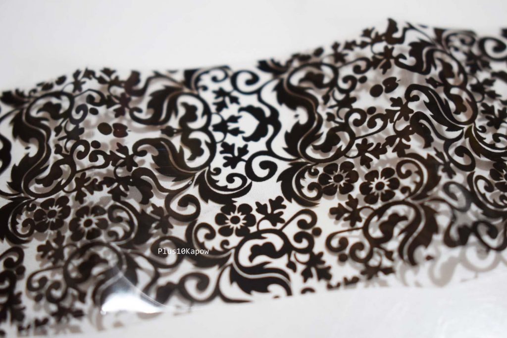 Charlie's Nail Art Black Swirl Flower nai foil